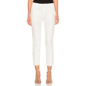 NILI LOTAN JENNA PANTS 12 COTTON STRETCH TWILL CLASSIC LUXURY NEUTRAL Off White
